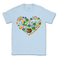 Dusty Blue st patricks  hearts Classic Tee - MaliasSmallBusiness