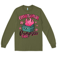 Army Green emotional dumpster fire Long Sleeve Tee - MaliasSmallBusiness