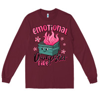 Burgundy emotional dumpster fire Long Sleeve Tee - MaliasSmallBusiness
