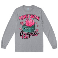 Heather Grey emotional dumpster fire Long Sleeve Tee - MaliasSmallBusiness