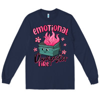Navy emotional dumpster fire Long Sleeve Tee - MaliasSmallBusiness