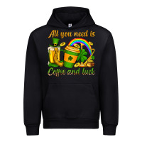 Black St. Patrick's All you need is coffee and luck Urban Hoodie - OliviaCreatesArt