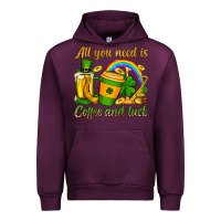 Mauve Wine St. Patrick's All you need is coffee and luck Urban Hoodie - OliviaCreatesArt