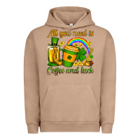 Pigment Burro St. Patrick's All you need is coffee and luck Urban Hoodie - OliviaCreatesArt