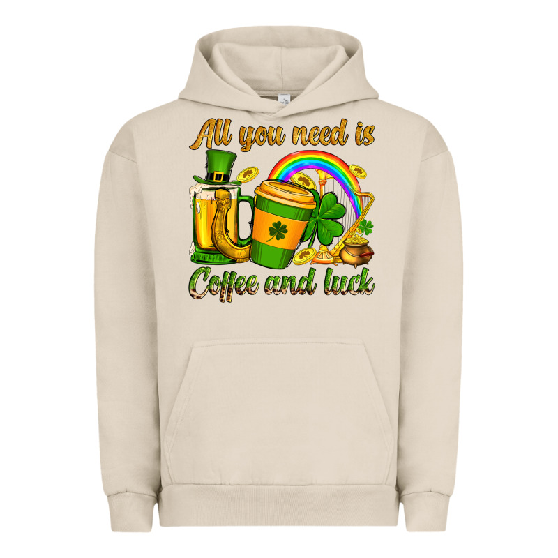 St. Patrick's All You Need Is Coffee And Luck Urban Hoodie by OliviaCreatesArt | Teevron