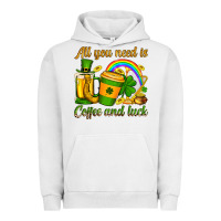 Pigment Lunar Rock St. Patrick's All you need is coffee and luck Urban Hoodie - OliviaCreatesArt
