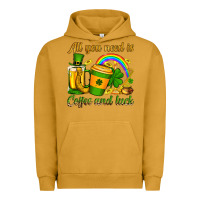 Pigment Peanut Butter St. Patrick's All you need is coffee and luck Urban Hoodie - OliviaCreatesArt
