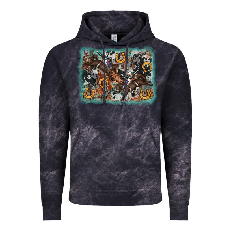 Bucking Bronco Rodeo Revolver Western Background Vintage Hoodie by AdoDesignShop | Teevron