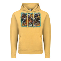 Vintage Mustard bucking bronco rodeo revolver western background Vintage Hoodie - AdoDesignShop