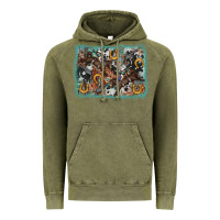 Vintage Olive bucking bronco rodeo revolver western background Vintage Hoodie - AdoDesignShop
