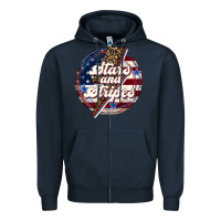 Navy Western Stars and Stripes 4th of July Zipper Hoodie - LillyAllenDesigns