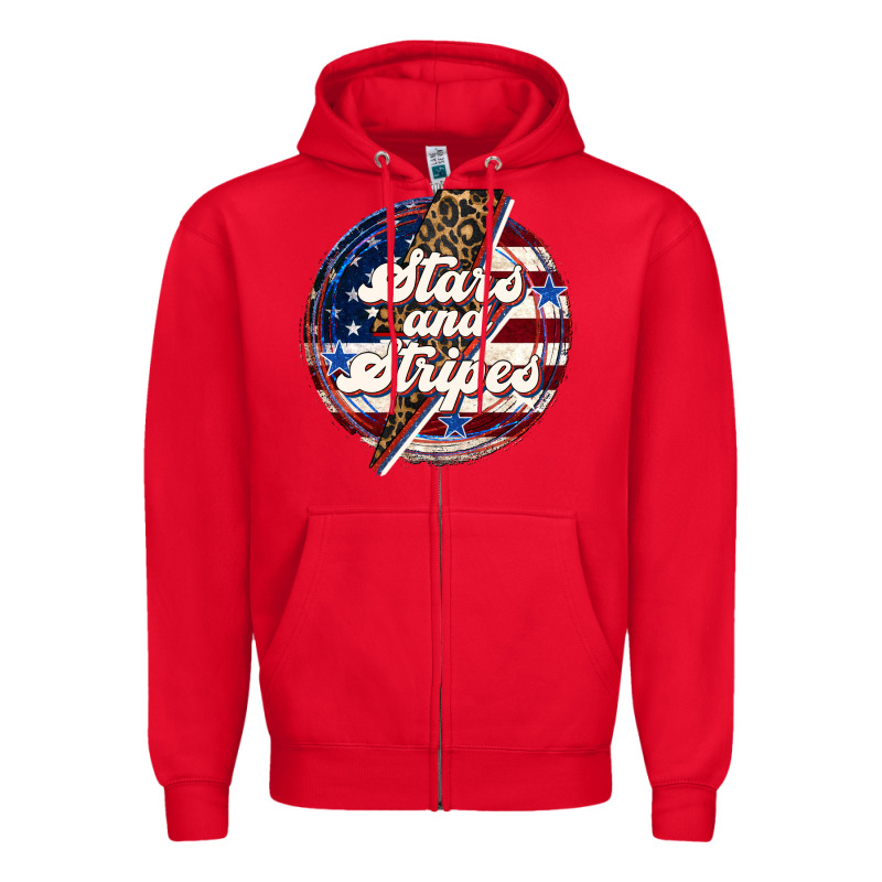 Western Stars And Stripes 4th Of July Zipper Hoodie by LillyAllenDesigns | Teevron