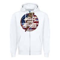 White Western Stars and Stripes 4th of July Zipper Hoodie - LillyAllenDesigns