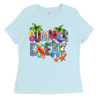 Baby Blue summer break Ladies Tee - Zillion Design Studio