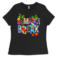 Black summer break Ladies Tee - Zillion Design Studio