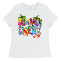 White summer break Ladies Tee - Zillion Design Studio