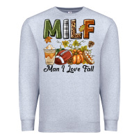 Heather Grey Milf Man I Love Fall Premium Sweatshirt - texasbilliewilder
