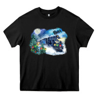 Black polar express winter Heavy Core Tee - FaDigitalArtStudio