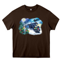 Chocolate Brown polar express winter Heavy Core Tee - FaDigitalArtStudio