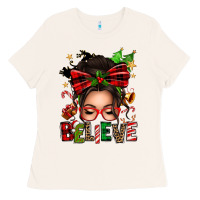 Bone christmas believe afro messy bun Ladies Tee - texasbilliewilder