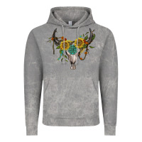 Cloud Rock boho bullskull with sunflower and gemstone Vintage Hoodie - Artiststas