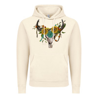 Vintage Artic boho bullskull with sunflower and gemstone Vintage Hoodie - Artiststas