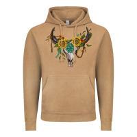 Vintage Camel boho bullskull with sunflower and gemstone Vintage Hoodie - Artiststas