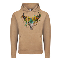 Vintage Coffee boho bullskull with sunflower and gemstone Vintage Hoodie - Artiststas