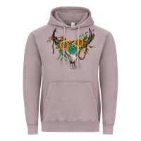 Vintage Zinc boho bullskull with sunflower and gemstone Vintage Hoodie - Artiststas