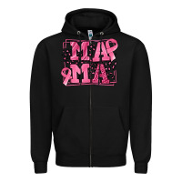 Black Breast Cancer Awareness mama Zipper Hoodie - LillyAllenDesigns