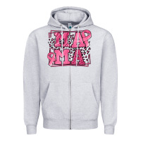 Heather Grey Breast Cancer Awareness mama Zipper Hoodie - LillyAllenDesigns