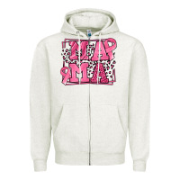 Oatmeal Heather Breast Cancer Awareness mama Zipper Hoodie - LillyAllenDesigns