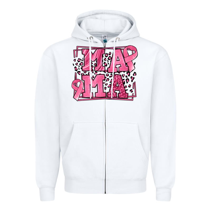 Breast Cancer Awareness Mama Zipper Hoodie by LillyAllenDesigns | Teevron