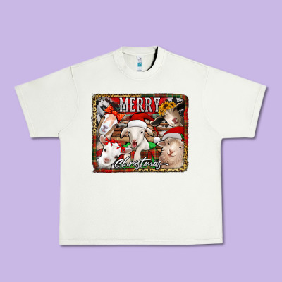 Merry Christmas Goats Urban Heavy Tee Designed By Jasminsmagicworld