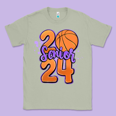 Senior 2024 Basketball Classic Tee Designed By Maliassmallbusiness