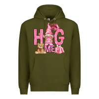 Army Green hug me with gnome hjf Premium Hoodie - HowdyJamesFarm