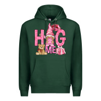 Sports Green hug me with gnome hjf Premium Hoodie - HowdyJamesFarm