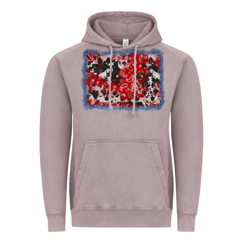 Bandana Cowhide Denim Background Vintage Hoodie by AdoDesignShop | Teevron