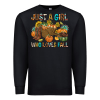 Black Just a Girl Who Loves Fall Premium Sweatshirt - texasbilliewilder