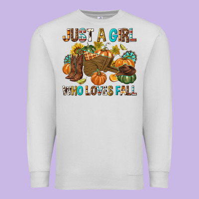 Just A Girl Who Loves Fall Premium Sweatshirt Designed By Texasbilliewilder