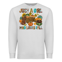 Dove Grey Just a Girl Who Loves Fall Premium Sweatshirt - texasbilliewilder