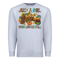 Heather Grey Just a Girl Who Loves Fall Premium Sweatshirt - texasbilliewilder