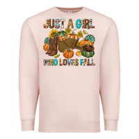Pale Pink Just a Girl Who Loves Fall Premium Sweatshirt - texasbilliewilder