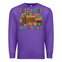 Purple Just a Girl Who Loves Fall Premium Sweatshirt - texasbilliewilder