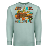 Seafoam Just a Girl Who Loves Fall Premium Sweatshirt - texasbilliewilder