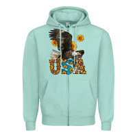 Seafoam Western Usa Eagle 4th of July Zipper Hoodie - LillyAllenDesigns