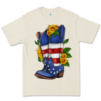 Bone american cowboy boot with sunflower Premium Tee - HRA Design Shop
