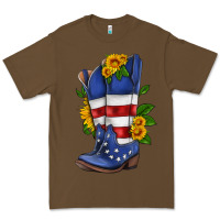 Cacao american cowboy boot with sunflower Premium Tee - HRA Design Shop