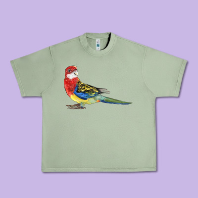 Rosella Bird Urban Heavy Tee Designed By Lillyallendesigns