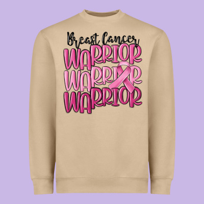 Breast Cancer Warrior Heavyweight Sweatshirt Designed By Maliassmallbusiness